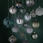 Box of 4 Christmas Baubles Sequin Sugar Matte Glass Dark Green Medium 