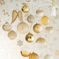 Doos Van 4 Kerstballen Blinkend Goud Glas Transparant Medium