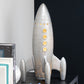 Lamp Rocket Resine Silver 