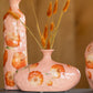 Vase Flower Bottle Wide Ceramic Salmon/Orange 