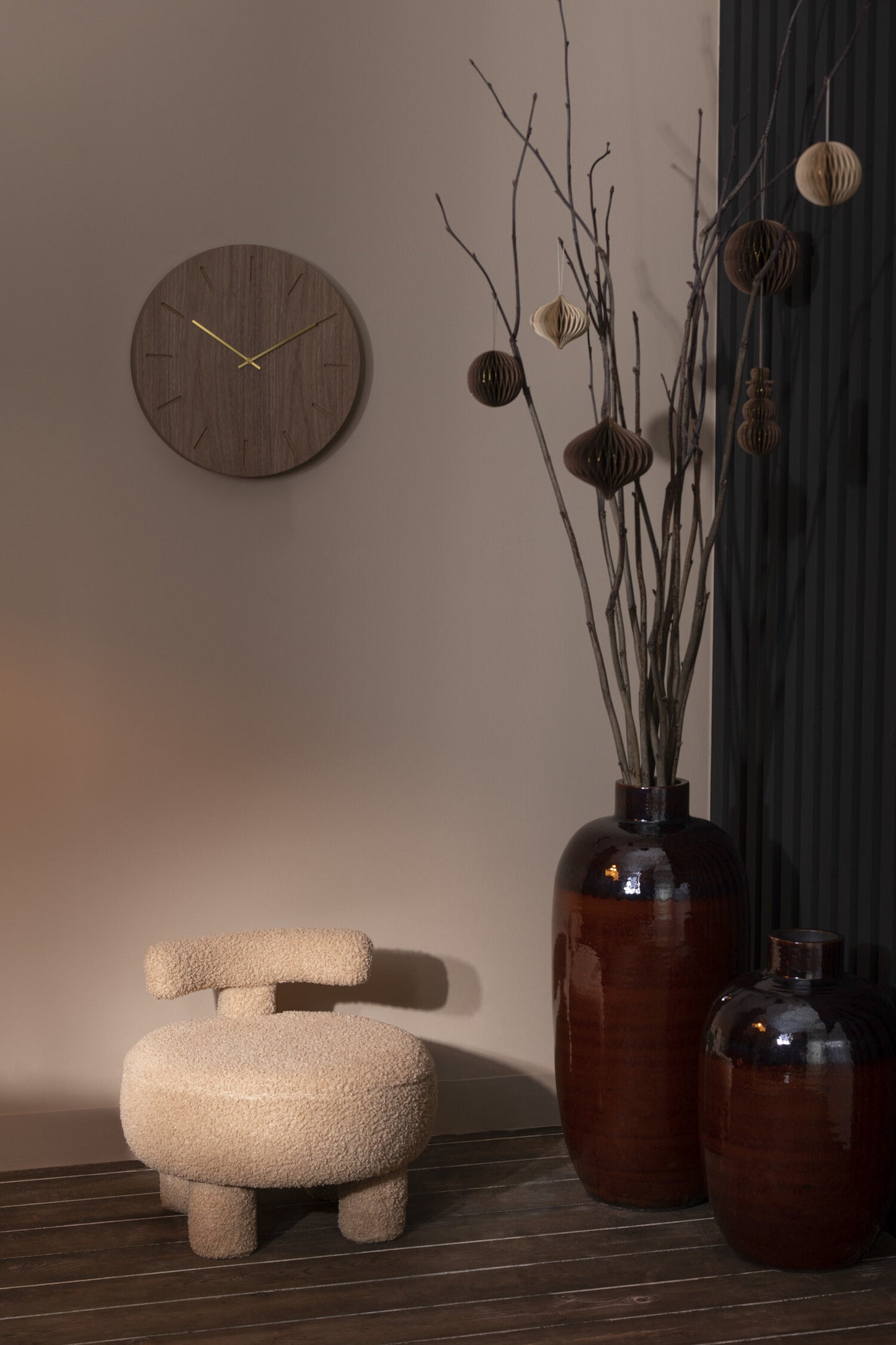 Clock Round MDF Natural 