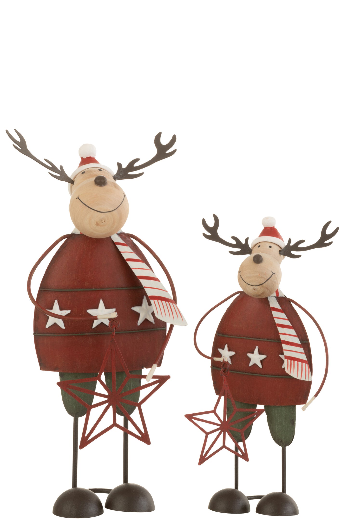 Reindeer Deco Metal Red Narrow 