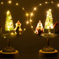 Cirkel Op Voet+Led Kerstman/Sneeuwman Hout/Metaal Mix Assortiment Van 2