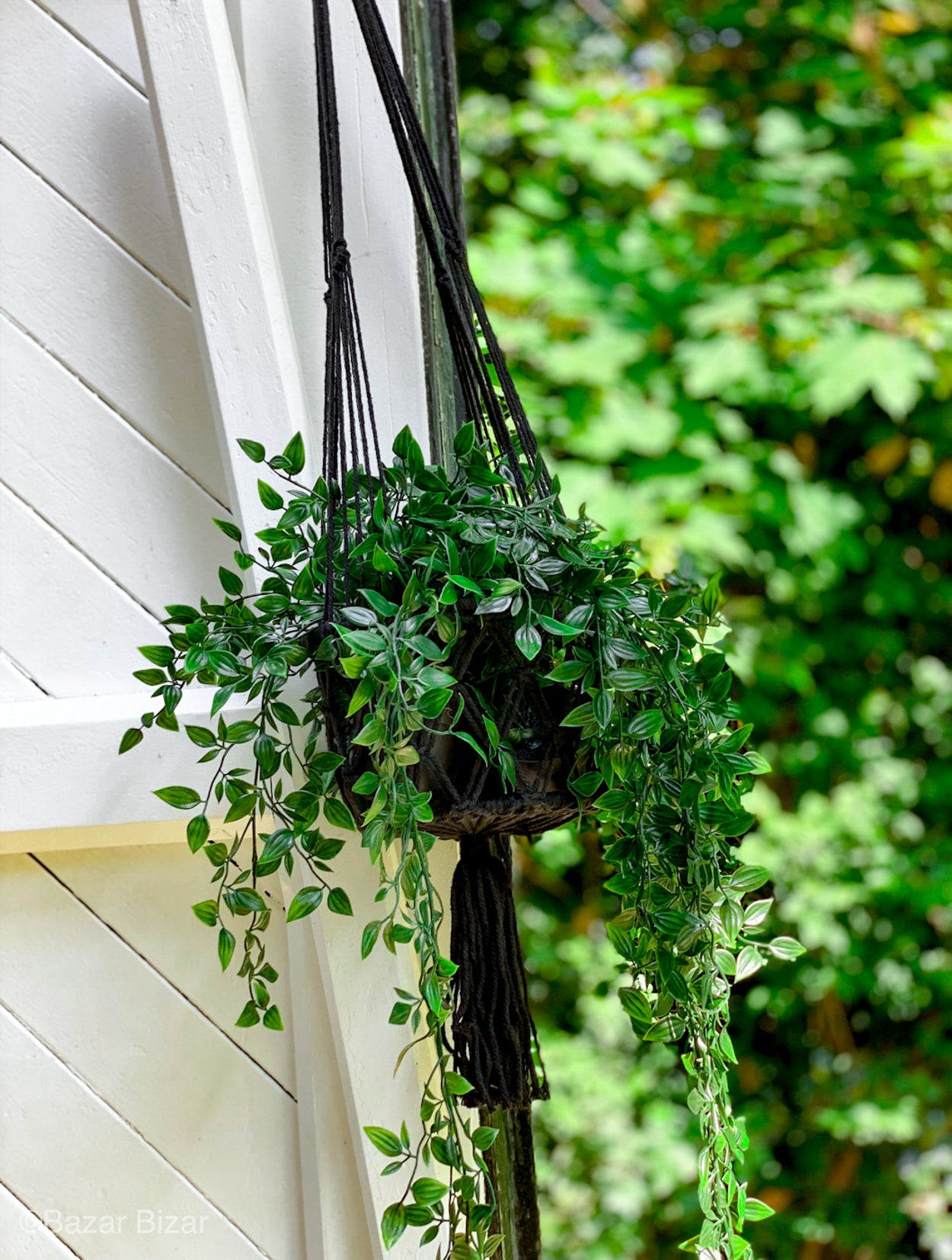 The Macrame Plant Hanger - Black - M 