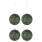 Doos Van 4 Kerstballen Paillettensuiker Mat Glas Donker Groen Medium