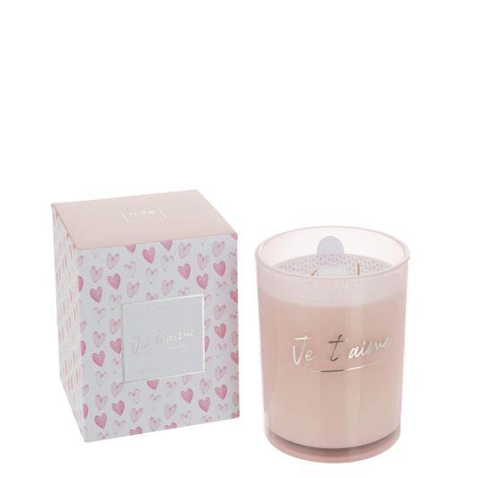 Bougie Parfumée Je T'aime Rose Large-70h 