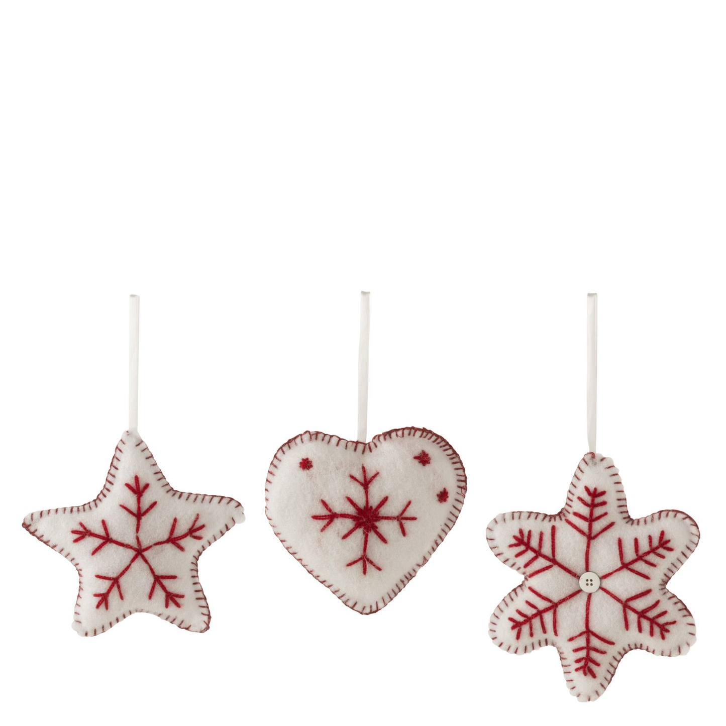 Hangers Uit Katoen Hart/Ster/Snoepje/Kerstboom Assortiment (12 stuks)
