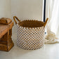 The Cross Stitched Macramé Basket - Natural White - L 