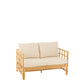 Sofa Elise+Kussen 2 Personen Rotan/Textiel Naturel/Wit