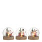 Stolp Kerstman/Rendier/Sneeuwman+Led Hout/Glas Mix Assortiment Van 3