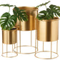 Flower Pot On Foot Metal Gold Small 