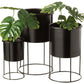 Flower Pot On Foot Metal Black Small 