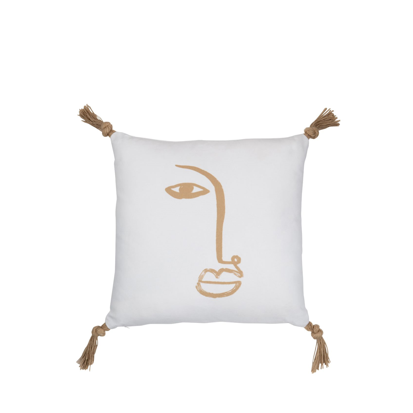 Cushion Face Square Polyester White 