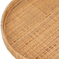 Set Of 2 Trays Round Rattan Natural 