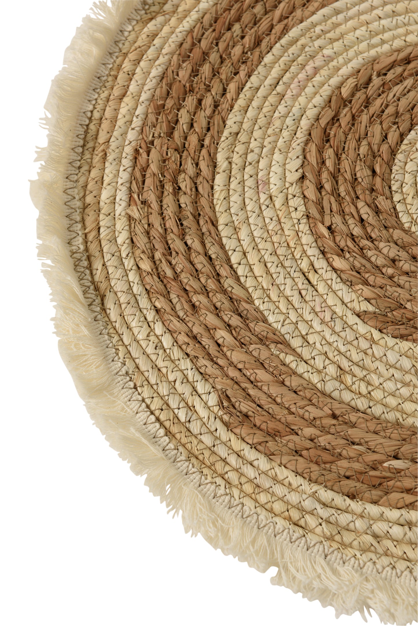 Placemat Tassel Trim Corn Husk/Cotton Beige/Brown White 