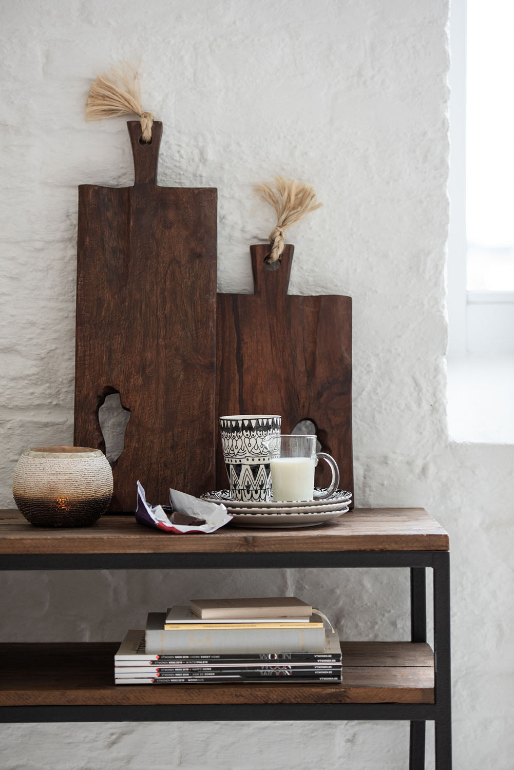 Chopping Board Uneven Square Mango Wood Dark Brown 