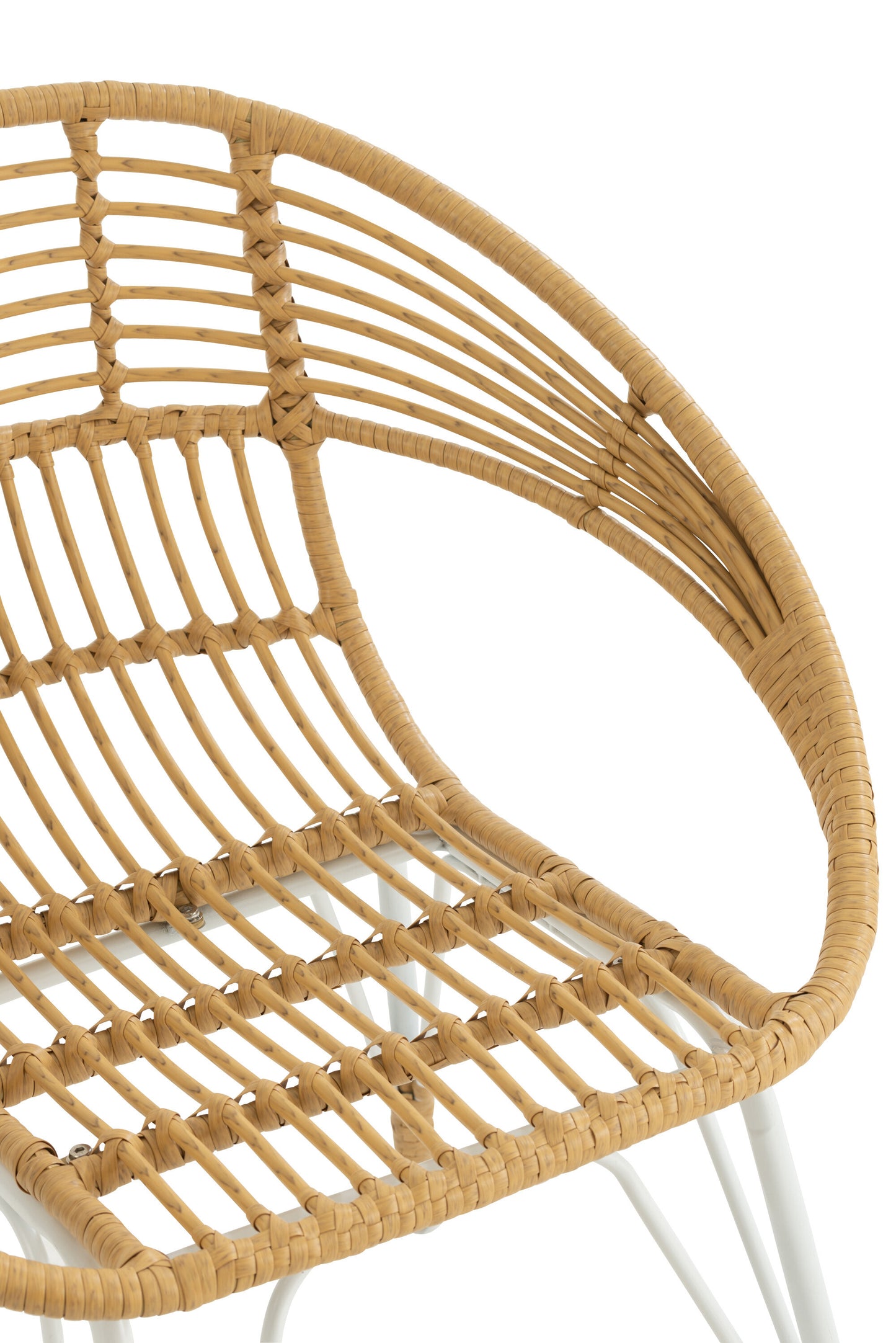 Chair Jeanne Outdoor Metal/Rattan Natural/White 