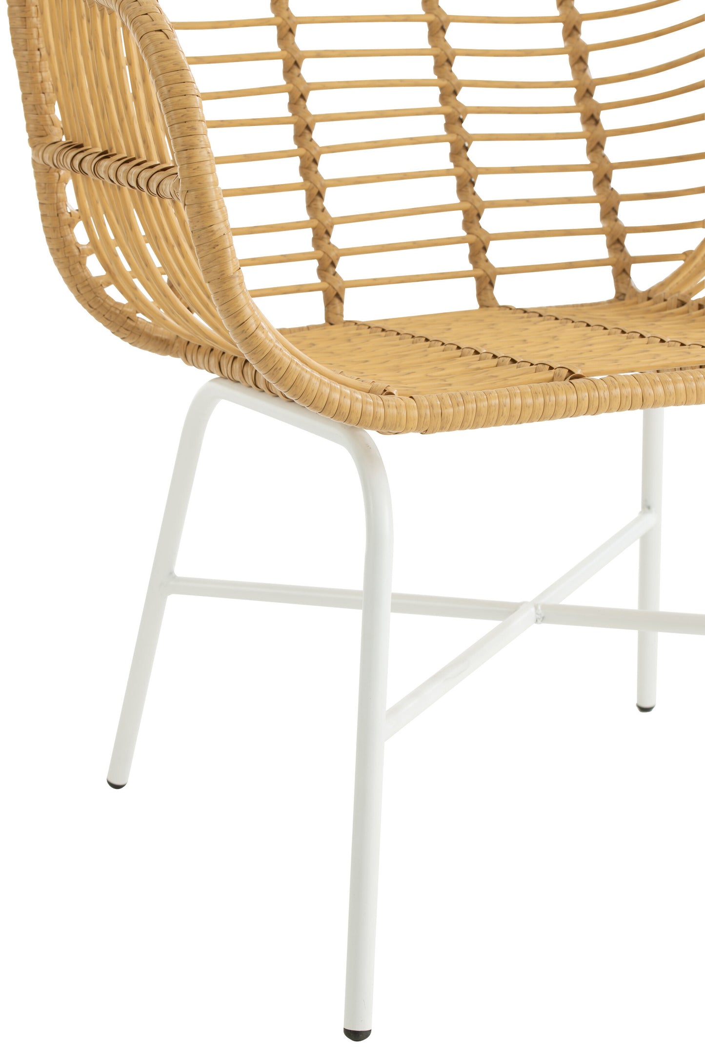 Chair Rachelle Outdoor Metal/Rattan Natural/White 