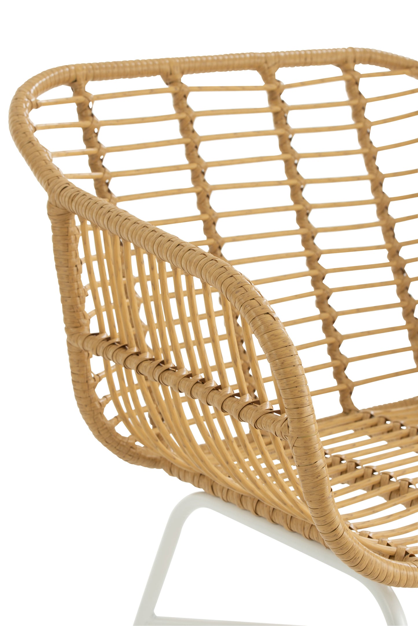 Chair Rachelle Outdoor Metal/Rattan Natural/White 