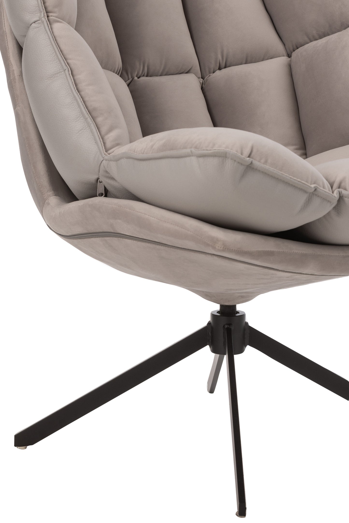 Chair Relax Cushion On Frame Textile/Metal Light Grey 