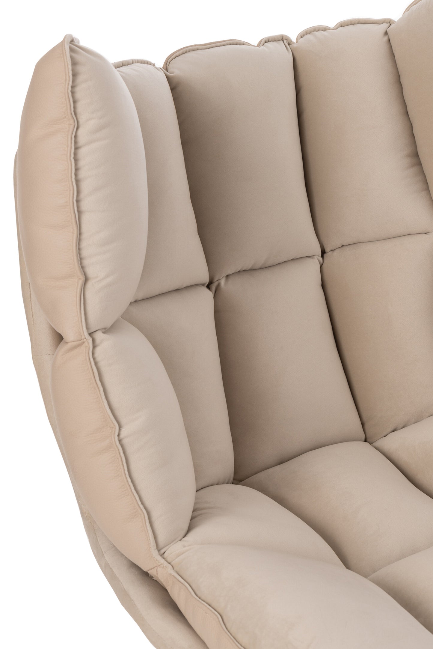 Chair Relax Cushion On Frame Textile/Metal Beige 