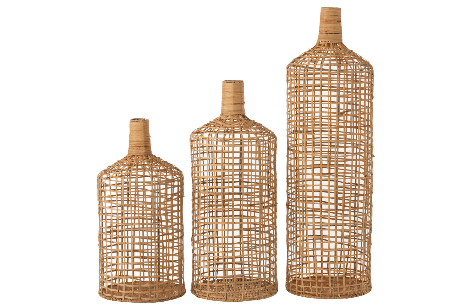 Set De 3 Vases Décoration Bambou Naturel 