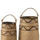 Set Of 2 Baskets Large Seagrass Natural/Black 