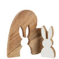 Rabbit Silhouette Heart Puzzle Mango Wood Natural White Large 