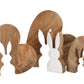 Lapin Silhouette Coeur Puzzle Manguier Bois Naturel Blanc Grand