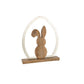 Rabbit Silhouette Egg Mango Wood/Iron Silver Natural 