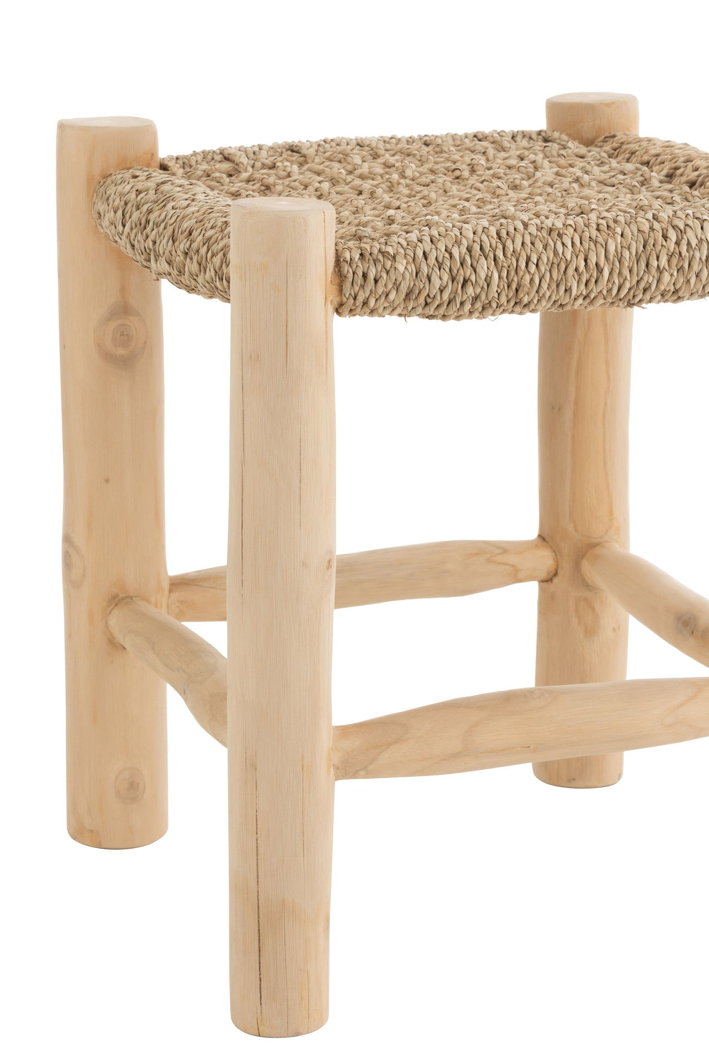 Stool Timo Grass/Teak Wood Natural Small 