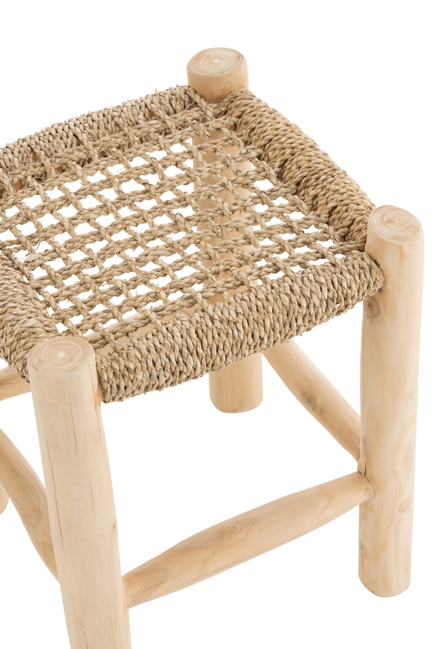 Stool Timo Grass/Teak Wood Natural Small 