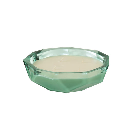 Candle Bowl Origami Glass Aqua Small 30u 