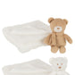 Ours+Couverture Peluche Blanc/Beige Assortiment De 2 