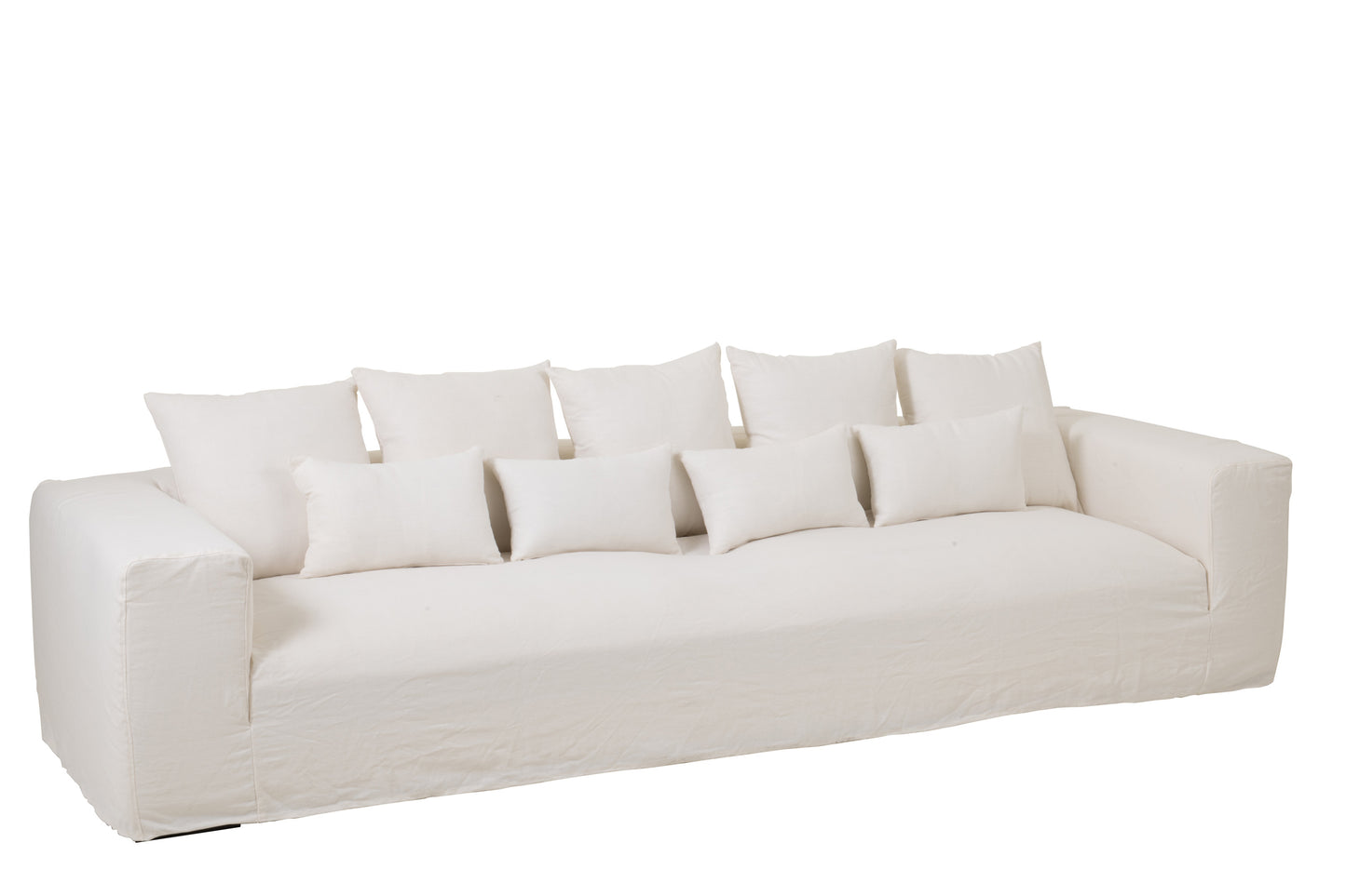 Housse Pour Assise + 9 Coussins Monaco Lin XL Marshmallow Blanc 