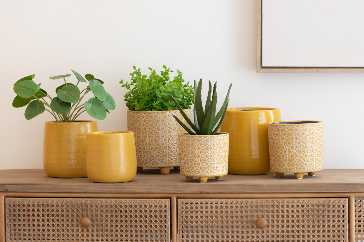 Flowerpot Flower Ceramic Ocher Small 