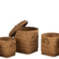 Set Of Three Storage Baskets Bamboo Natural 