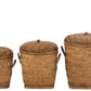 Set Of Three Storage Baskets Bamboo Natural 