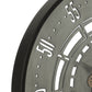 Clock Round Seconds Gears Metal Black/Grey Large 