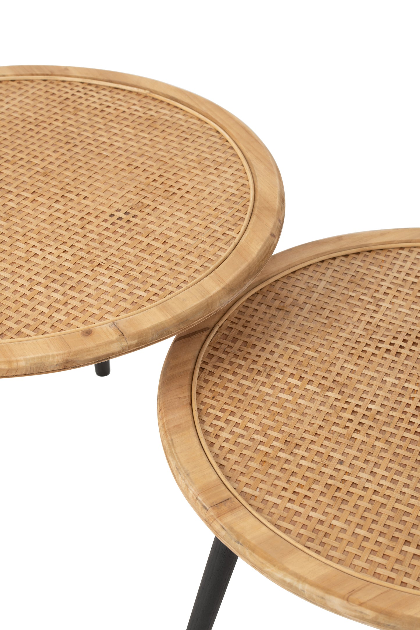 Set Van Twee Bijzettafel Bamboo Naturel