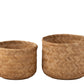 Set Of Two Basket Bamboo Natural 