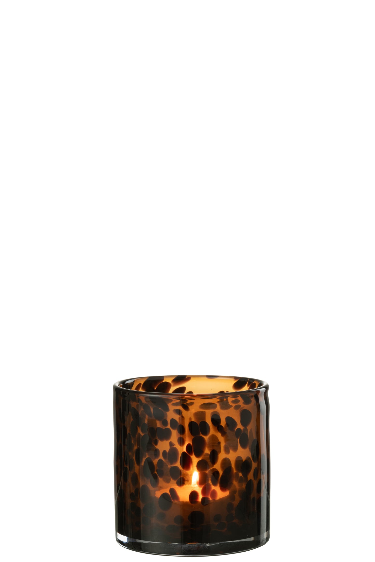 Windlight Cil Dots Verre Marron/Noir Small 