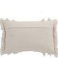 Coussin Rectangulaire Pompon Bord Coton Blanc 