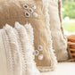 Cushion Rectangular Tassel Edge Cotton White 