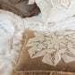 Coussin Frange Carré Coton Taupe 