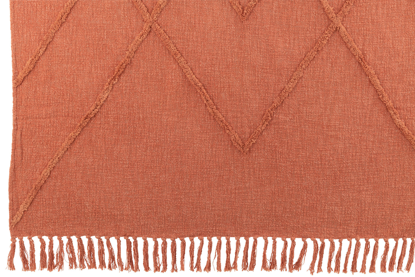 Jete De Lit Floches Coton Terracotta