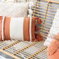 Cushion Stripe+Tassel Textile Terracotta 