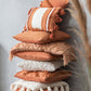 Cushion Stripe+Tassel Textile Terracotta 