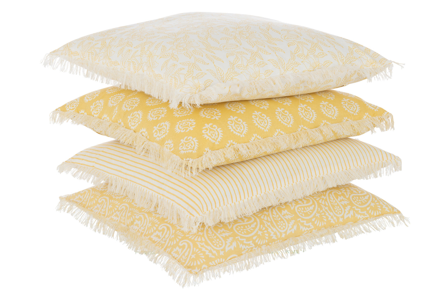 Coussin Indi Textile Jaune Assortiment De 4 