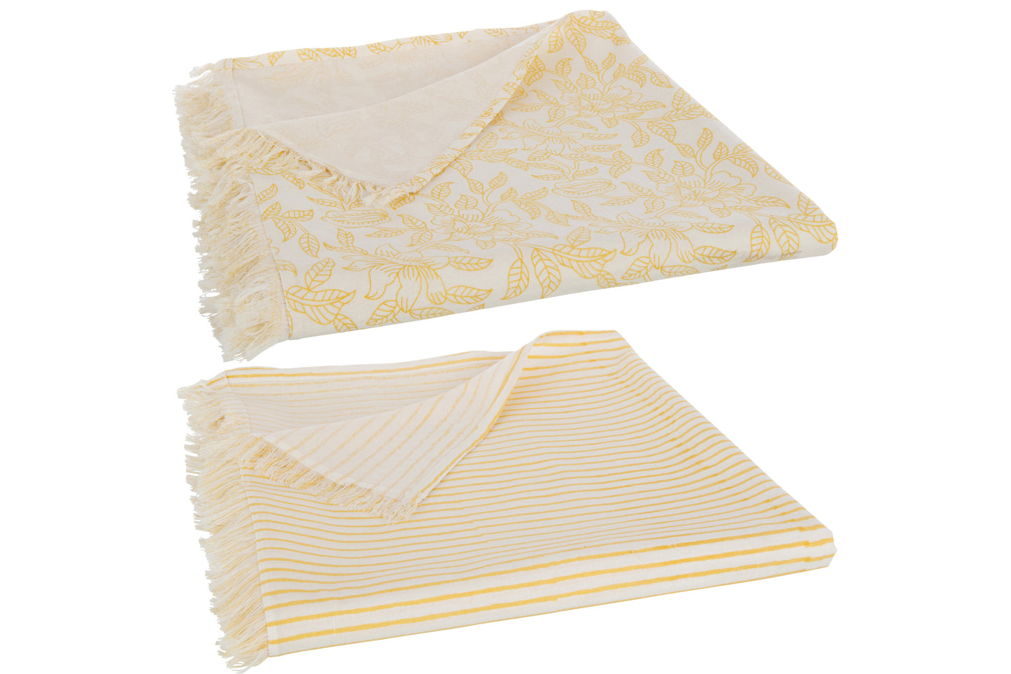 Nappe Indi Textile Jaune Assortiment De 2 